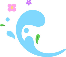 Splashing water drop for decorate Songkran festival