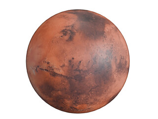 Mars 3d render isolated on white