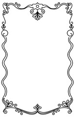 Black frame for name tag Vintage line prayer frame pattern for decoration.