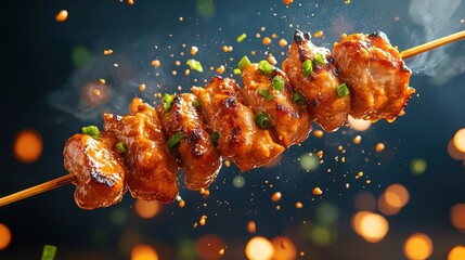 Grilled Satay Skewers with Flavorful Garnish