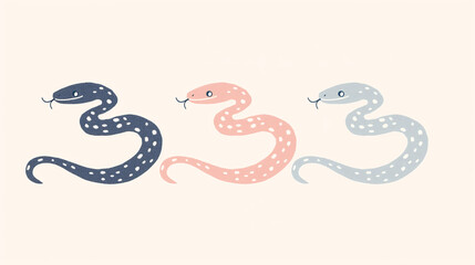 Obraz premium Abstract and Colorful Snake Illustration Design with Pattern