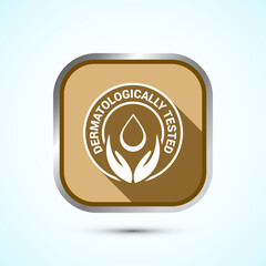 Dermatologically tested icon design, dermatology test and dermatologist clinic icon, Gold Shadow Button Design