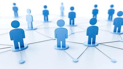 Network of Connected People Icons on Background