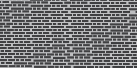 Dark black brick wall background. architecture construction stone block brick wallpaper. Brick wall seamless pattern, black isolated on white background, vector illustration.