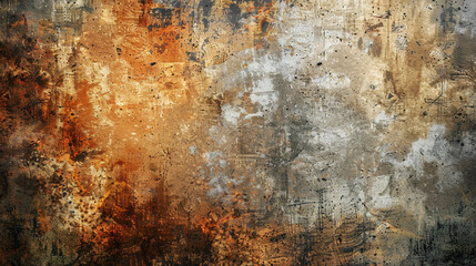 Obraz premium A colorful, abstract painting with a lot of texture and splatters.