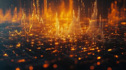 3D Overlapping Financial Charts in Space