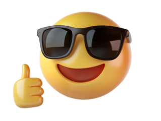a yellow emoji with sunglasses