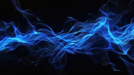 Obraz premium Abstract Blue Waves in the Dark