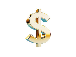 a gold dollar sign on a white background