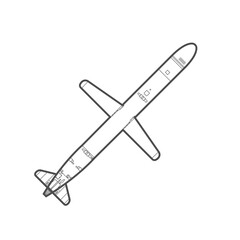 Cruise missile, strategic and tactical missile, rocket top view icon.