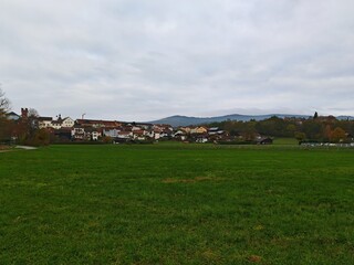 Obraz premium landscape with houses and trees