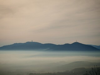 misty morning in the mountains