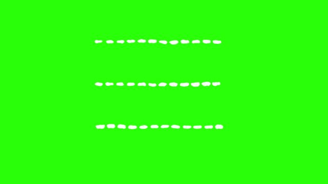 hand-drawn menu icon animation on green screen