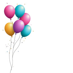 Colorful Balloons and Confetti
