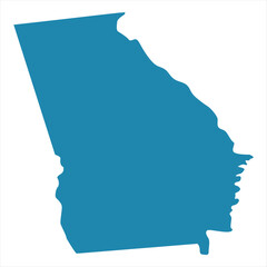 Abstract - High Detailed blue Map of Georgia isolated on white background. for your web site design map logo, app, Travel. Vector illustration eps10.	
