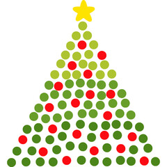Christmas tree dotted patterns. Christmas tree icon. Christmas elements for decoration