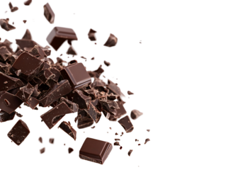 a close up of chocolate pieces