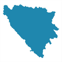 Abstract - High Detailed blue Map of Bosnia and Herzegovina isolated on white background. for your web site design map logo, app, Travel. Vector illustration eps10.	
