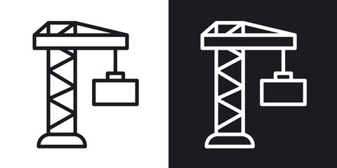 Crane icon in black and white outlined stroke