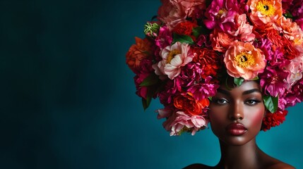 A woman with a flower crown on her head