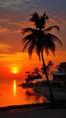 Obraz premium Sunset outdoors nature beach.