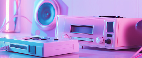 Vintage Old-School Music Player in Classic 90s Style