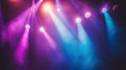 Atmospheric Concert Lights - Bright concert lights in purples and blues, crafting a dramatic and lively stage.