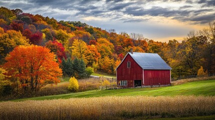 Obraz premium Autumn Photography - Golden hues of autumn foliage, with rich reds, oranges, and yellows transforming landscapes into a warm retreat.