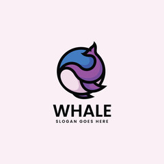 Vector logo whale simple mascot design