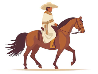 a man riding a horse