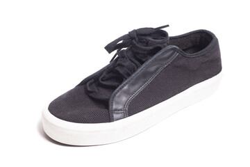 men's black sneakers with white soles