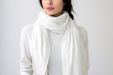 Scarf white white background studio shot.