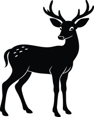 Obraz premium Vector Silhouette Marsh Deer 