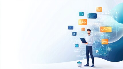 Digital Transformation Concept with Interconnected Devices