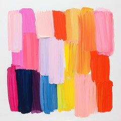 Naklejka premium Colorful abstract art composition with vibrant brush strokes on white background.