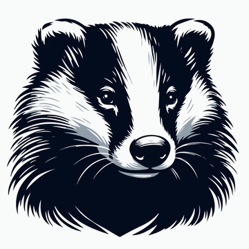 badger head silhouette  vector