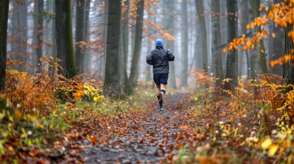 Fototapeta premium Elderly man embraces running and healthy living for enhanced longevity and well being