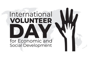 Vector illustration of International Volunteer Day social media template