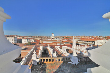 Fototapeta premium The Convent of San Felipe de Neri with a view of the old town of Sucre, Bolivia,