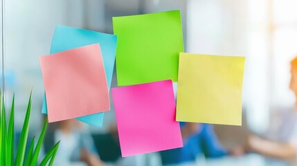 Enhance your workspace organization with vibrant sticky notes for better productivity