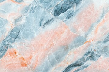 Fototapeta premium Light pastel marble textured background with pink and blue streaks. 