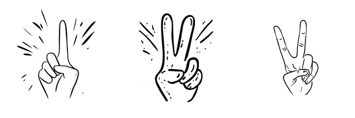 Obraz premium This is a peace sign in RGB color. A pacifistic hand gesture signifies a positive wish. Communication. This is a modern illustration isolated from the background. It's a simple filled line drawing