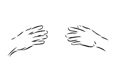 Obraz premium Concept of love, helping hands, caring, community, togetherness, symbolism, culture and history. A continuous line art of helping hands. Hope.
