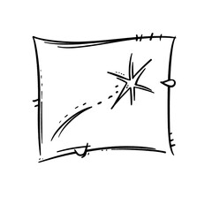 Illustration of a treasure map with a hand drawn outline in modern style