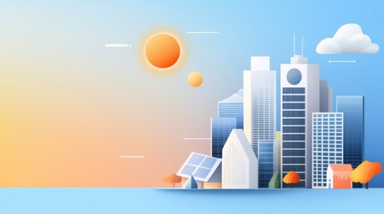 Fototapeta premium Futuristic City with Smart Energy Solutions