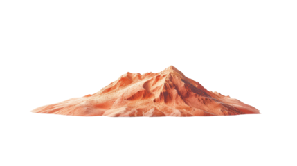 Colorful sand dune with smooth curves on white isolate background