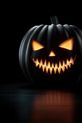 Fototapeta premium Spooky Halloween Pumpkin in the Dark