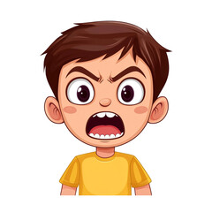 Obraz premium Angry Cartoon Boy