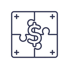 Puzzle pieces forming a dollar sign, symbolizing MarketFit and financial strategy.