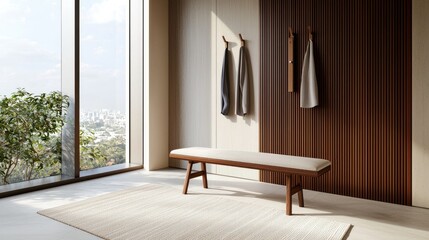 Modern Minimalist Entryway with Natural Light